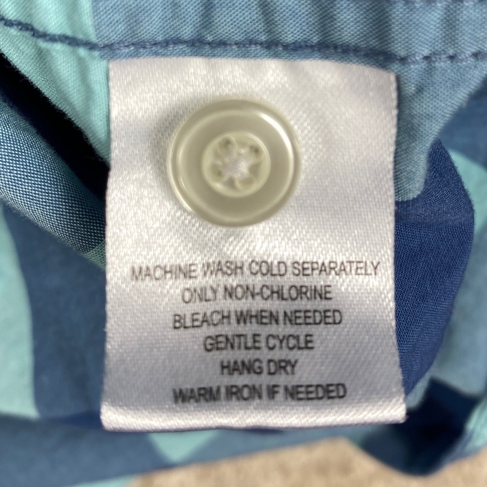 UNTUCKit Mens XXL Blue Buffalo Check Short Sleeve Button Down Cotton Shirt - Picture 7 of 8